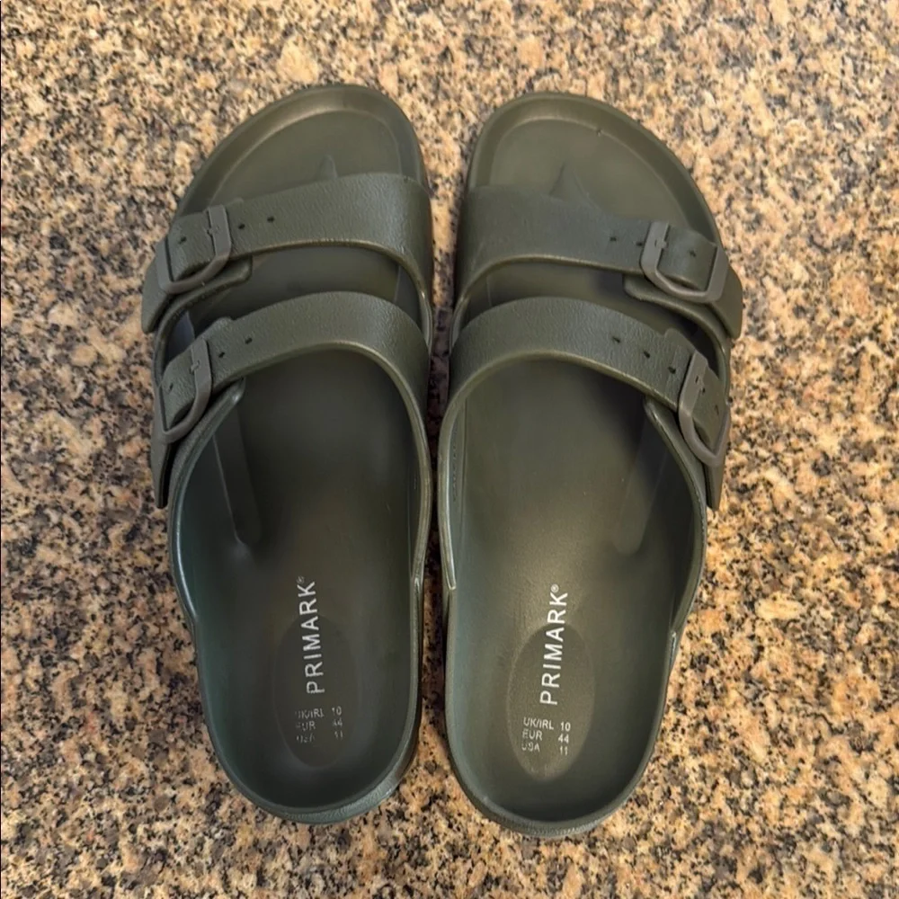 Primark Olive Double Strap Slides